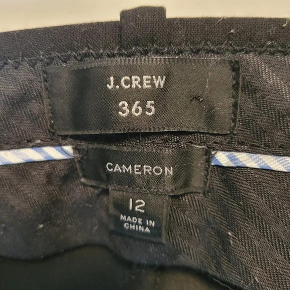 J Crew 365 Cameron High Rise Ankle Dress Pant Stretch Black Size 12 - Picture 9 of 10